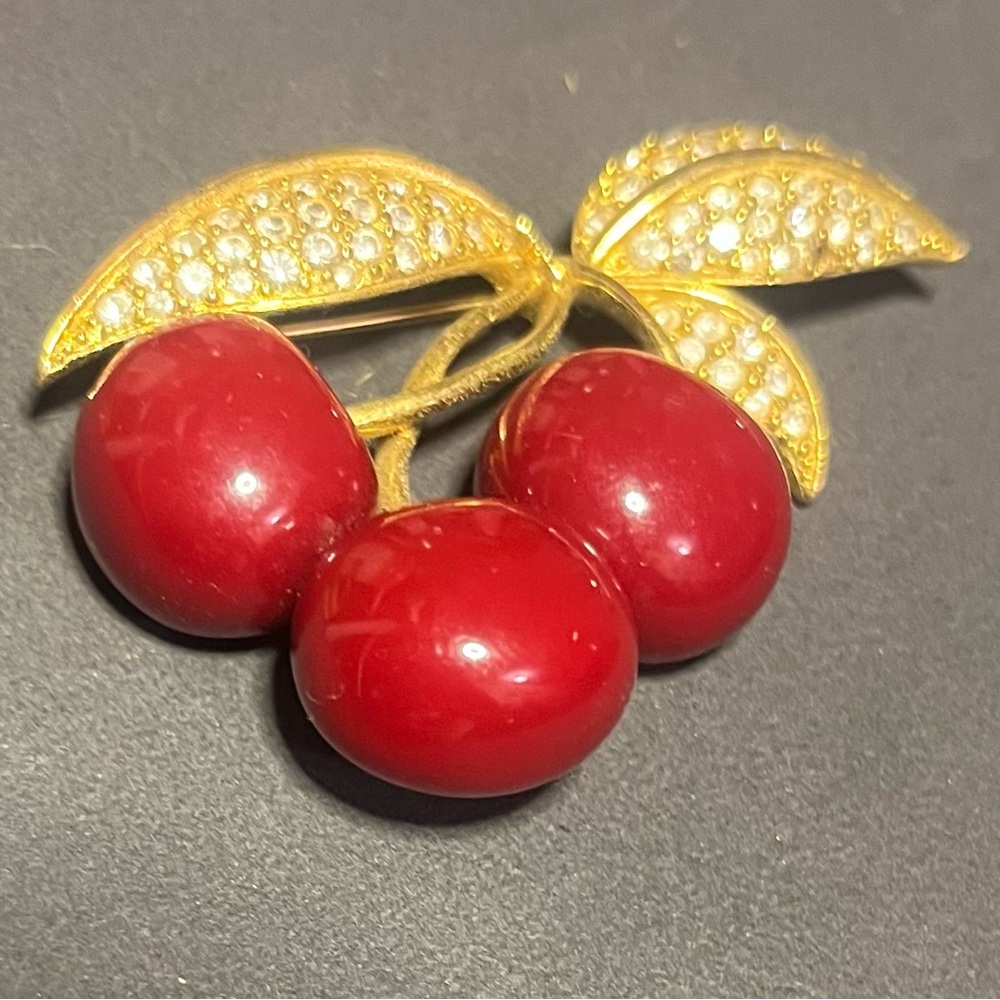 Joan Rivers Classics Collection Cherry Brooch